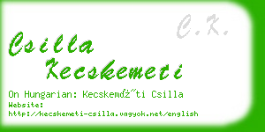csilla kecskemeti business card